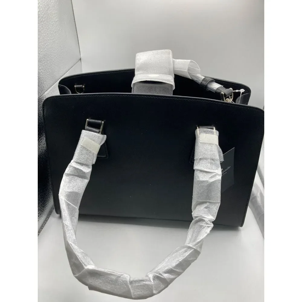 Kate Spade NEW YORK Perry Black Medium Satchel Crossbody Strap NWT $399 Purse‎